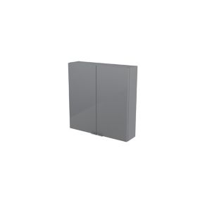 Armoire de salle de bains faible profondeur gris brillant l.60 x H.60 x P.15 cm, GoodHome Imandra