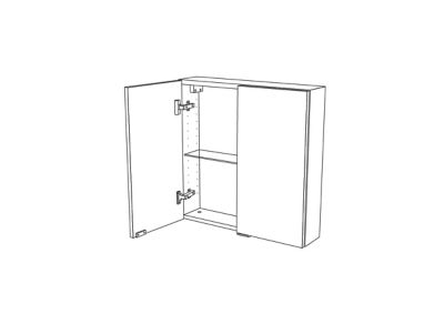 Armoire de salle de bains faible profondeur gris brillant l.60 x H.60 x P.15 cm, GoodHome Imandra