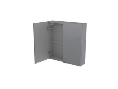 Armoire de salle de bains faible profondeur gris brillant l.60 x H.60 x P.15 cm, GoodHome Imandra