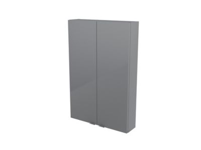 Armoire de salle de bains faible profondeur gris brillant l.60 x H.90 x P.15 cm, GoodHome Imandra