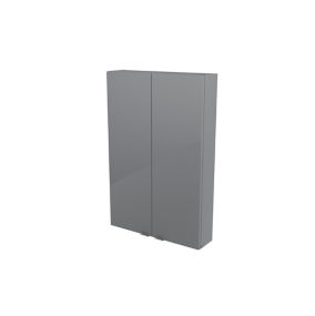 Armoire de salle de bains faible profondeur gris brillant l.60 x H.90 x P.15 cm, GoodHome Imandra
