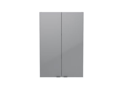 Armoire de salle de bains faible profondeur gris brillant l.60 x H.90 x P.15 cm, GoodHome Imandra