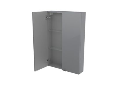 Armoire de salle de bains faible profondeur gris brillant l.60 x H.90 x P.15 cm, GoodHome Imandra