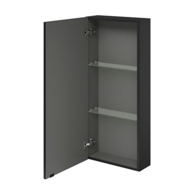 Armoire de salle de bains faible profondeur noir mat l.40 x H.90 x P.15 cm, GoodHome Imandra