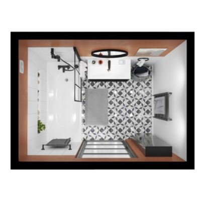 Armoire de salle de bains faible profondeur noir mat l.40 x H.90 x P.15 cm, GoodHome Imandra