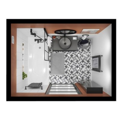 Armoire de salle de bains faible profondeur noir mat l.40 x H.90 x P.15 cm, GoodHome Imandra