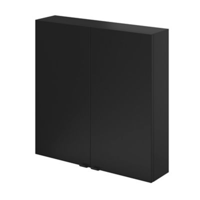 Armoire de salle de bains faible profondeur noir mat l.60 x H.60 x P.15 cm, GoodHome Imandra