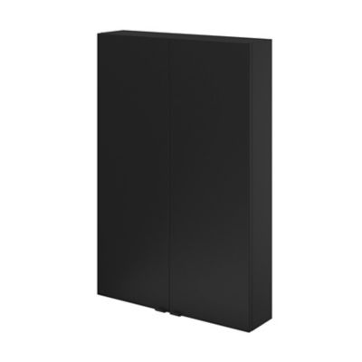 Armoire de salle de bains faible profondeur noir mat l.60 x H.90 x P.15 cm, GoodHome Imandra