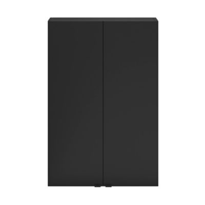Armoire de salle de bains faible profondeur noir mat l.60 x H.90 x P.15 cm, GoodHome Imandra