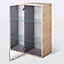 Armoire de salle de bains GoodHome Imandra bois chêne miroir L.40 x H.90 x P.36 cm