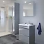 Armoire de salle de bains GoodHome Imandra gris miroir L.60 x H.90 x P.36 cm