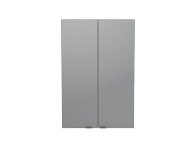 Armoire de salle de bains gris brillant l.60 x H.90 x P.36 cm, GoodHome Imandra