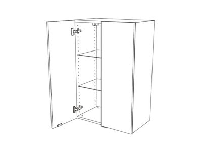 Armoire de salle de bains gris brillant l.60 x H.90 x P.36 cm, GoodHome Imandra