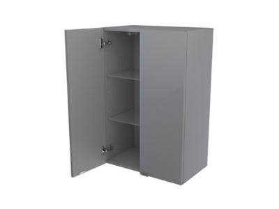 Armoire de salle de bains gris brillant l.60 x H.90 x P.36 cm, GoodHome Imandra