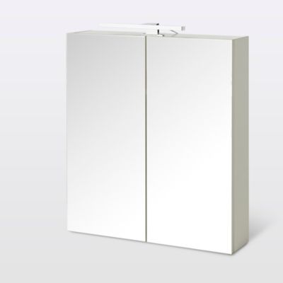 Armoire De Salle De Bains Indra Miroir Eclairant L 80 X H 67 X P 14 6 Cm Castorama