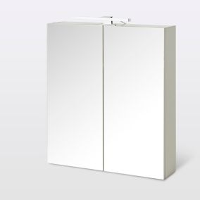 Armoire de salle de bains Indra miroir éclairant L. 60 x H. 67 x P. 14,6 cm