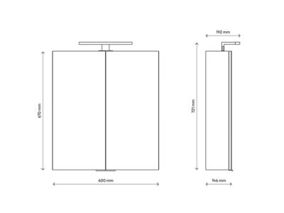 Armoire de salle de bains Indra miroir éclairant L. 60 x H. 67 x P. 14,6 cm