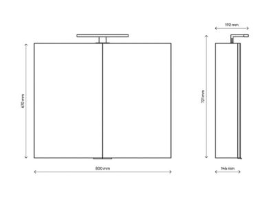 Armoire de salle de bains Indra miroir éclairant L. 80 x H. 67 x P. 14,6 cm