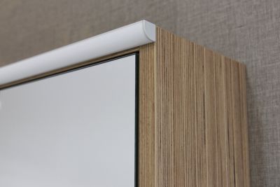 Armoire de salle de bains lumineuse LED avec miroir effet bois l.90 x H.70 x P.18 cm, Decotec Havana