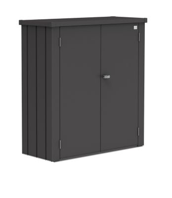 Armoire de terrasse métal 800 L, l.132 x P.57 x H.140 cm taille M, gris foncé, Biohort Romeo
