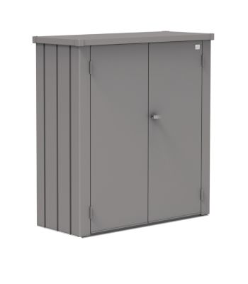 Armoire de terrasse métal, l.132 x P.57 x H.140 cm taille M, gris quartz, Biohort Romeo