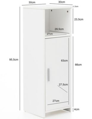 Armoire de toilette 30x95,5x30cm Meubles de salle de bain Étagère Moderne FineBuy