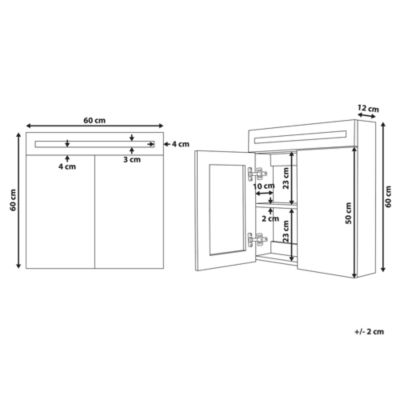 Armoire de toilette 60 x 60 cm LED noire JARAMILLO