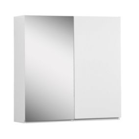 Armoire de toilette 60cm double porte WILL blanc porte + miroir