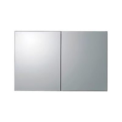 Armoire de toilette aluminium 2 portes- miroir à l'intérieur et à l'extérieur, 100 x 66 x 12 cm