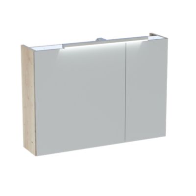 Armoire de toilette avec miroir effet chêne artisan l.90 cm, Calao