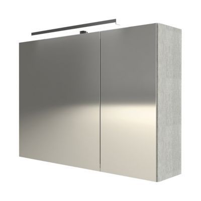Armoire de toilette avec miroir effet chêne clair l.90 cm, Calao