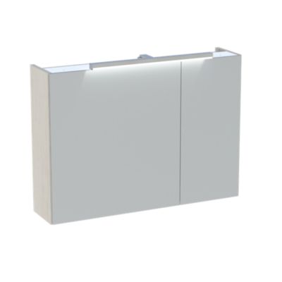 Armoire de toilette avec miroir effet chêne l.90 cm, Calao