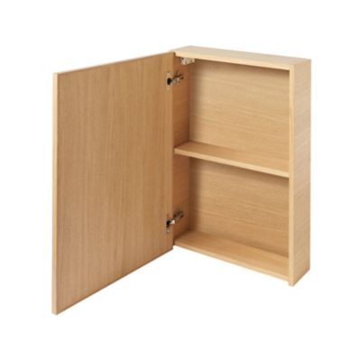 Armoire de toilette avec miroir l.50 x H.70 x P.15 cm, placage chêne, GoodHome Avela