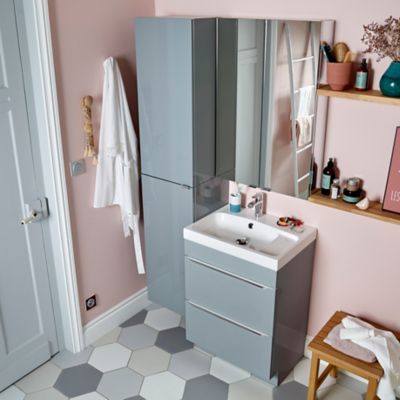 Armoire de toilette avec miroir l.60 x H.90 x P.15 cm, GoodHome Imandra
