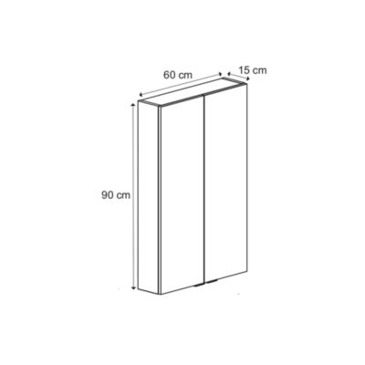 Armoire de toilette avec miroir l.60 x H.90 x P.15 cm, GoodHome Imandra
