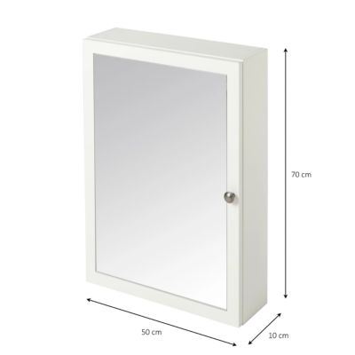 Armoire de toilette blanc mat l.50 x H.70 x P.15 cm, GoodHome Perma
