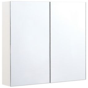 Armoire de toilette blanche avec miroir 80 x 70 cm NAVARRA