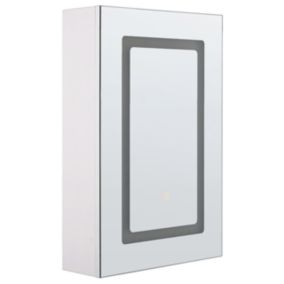 Armoire de toilette blanche avec miroir et LED 40 x 60 cm CONDOR