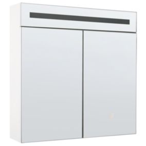 Armoire de toilette blanche avec miroir LED 60 x 60 cm JARAMILLO