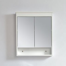 Armoire de toilette bloc-miroir 60 cm TYPO finition mélaminé blanc 54 cm