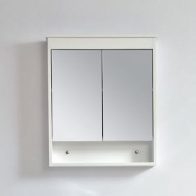 Armoire de toilette bloc-miroir 60 cm TYPO finition melamine blanc 54 cm