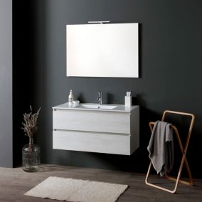 Armoire de toilette cm 90 avec tiroirs gris clair - berlin