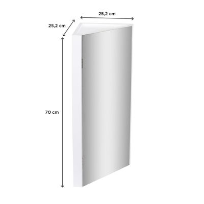 Armoire de toilette d'angle blanche 25.2 x 70 cm CLEO