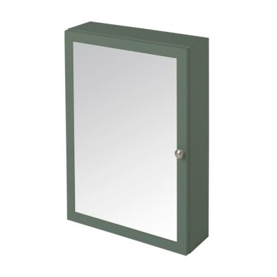 Armoire de toilette l.50 x H.70 x P.15 cm vert et miroir, GoodHome Perma