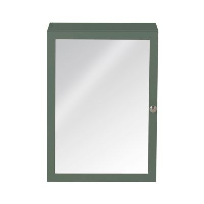 Armoire de toilette l.50 x H.70 x P.15 cm vert et miroir, GoodHome Perma