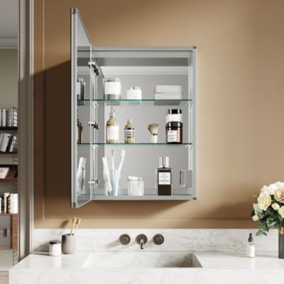 Armoire de toilette LED en aluminium 700 x 500 x 133mm SIRHONA Smart Bathroom Storage Cabinet  Interrupteurs tactiles