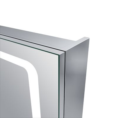 Armoire de toilette miroir acier inox 105x65cm LED tactile prise SIRHONA