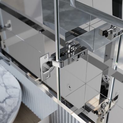Armoire de toilette miroir acier inox 105x65cm LED tactile prise SIRHONA