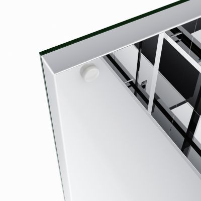 Armoire de toilette miroir acier inox 105x65cm LED tactile prise SIRHONA