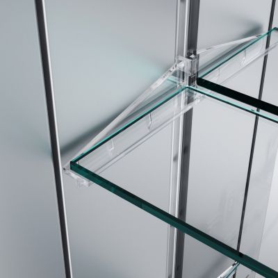 Armoire de toilette miroir aluminium 65x65cm LED tactile anti-buée prise SIRHONA
